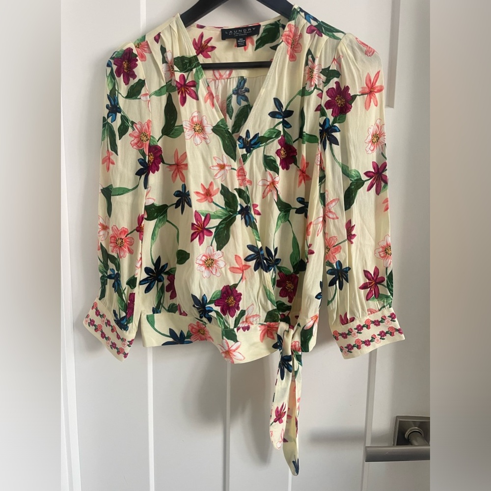Laundry by Shelli Segal                           Floral wrap blouse